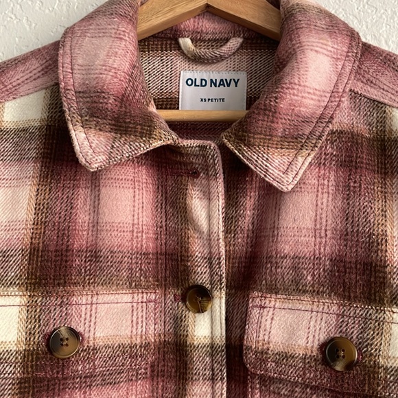 Old Navy Oversized Pink Plaid Jacket XSP - Picture 3 of 6